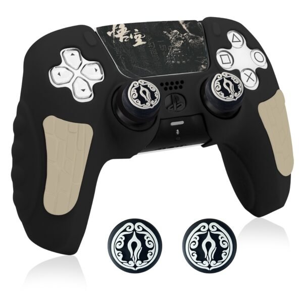Black Myth Wukong PS5 silicone case, P5 game controller protective case, shockproof and scratch-resistant, with joystick cap as a gift