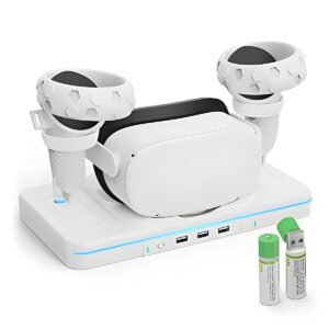 3VR glasses charger base handle storage stand Wireless RGB seven-color light