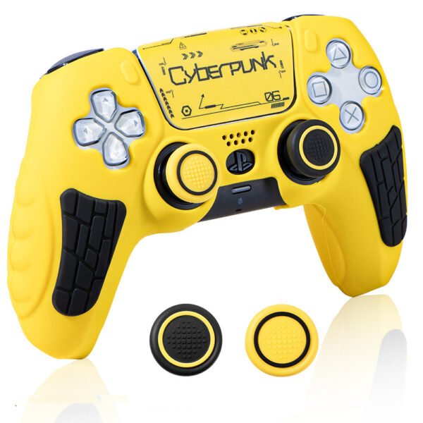 Cartoon PS5 silicone case, P5 game controller protective case, shockproof and scratch-resistant, with joystick cap included